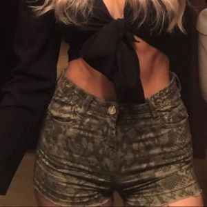 Zara snakeskin shorts